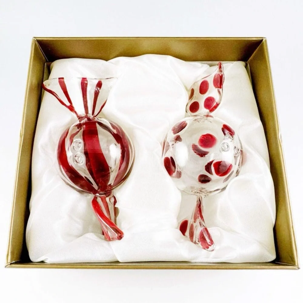 Pier 1 Red and White Candy Salt & Pepper Set